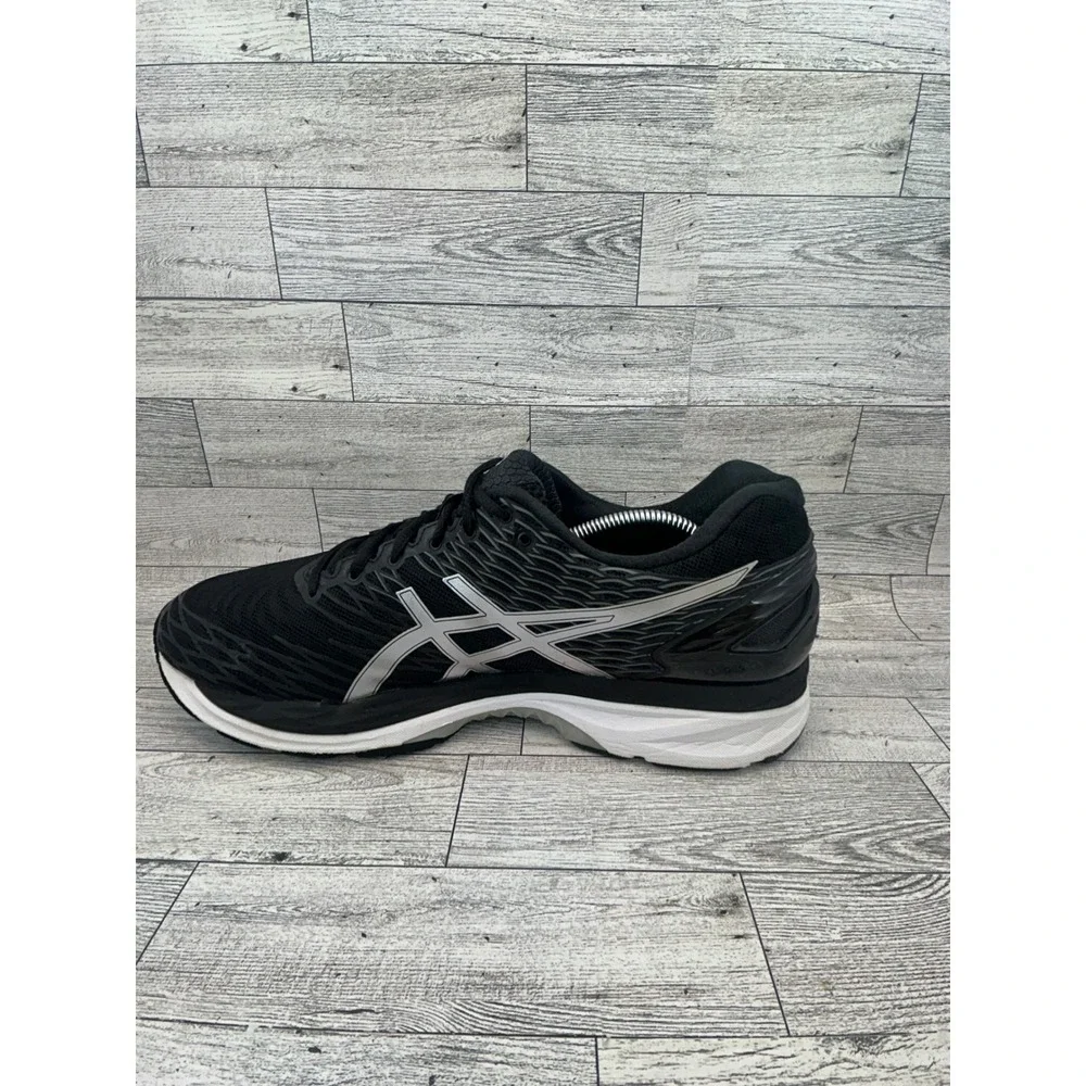 Asics Gel Nimbus 18 Running Shoes Black Silver T600N‎ Athletic Sneakers Men 11.5